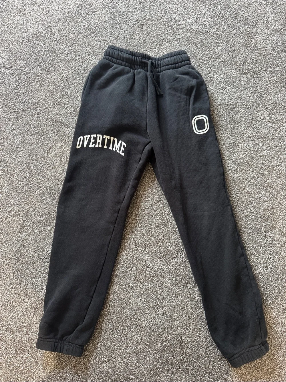 Overtime Kids Black Fleece Joggers with Logo